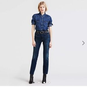 LEVI’S WEDGIE FIT ANKLE WOMEN'S DENIM JEANS - AUTHENTIC FAVORITE DARK WASH SZ 29